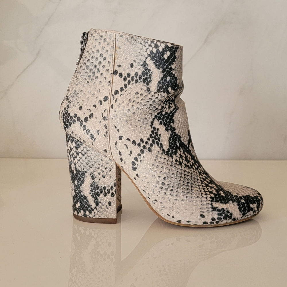 Steve Madden | Python Print Almond Toe Heeled Boo… - image 2